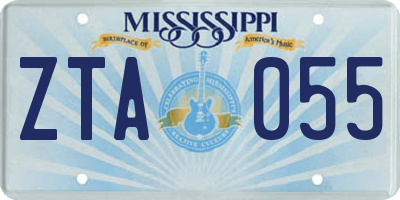 MS license plate ZTA055