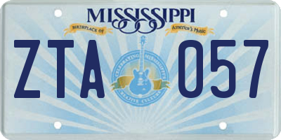 MS license plate ZTA057