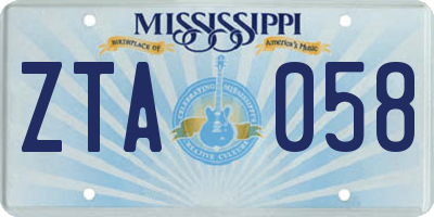 MS license plate ZTA058