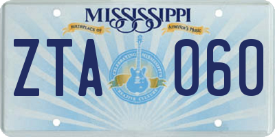 MS license plate ZTA060
