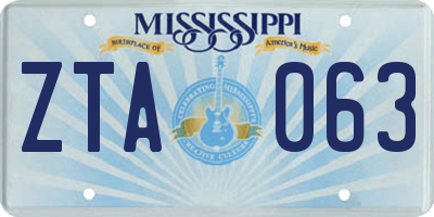 MS license plate ZTA063