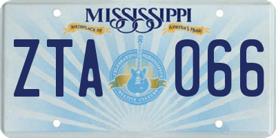 MS license plate ZTA066