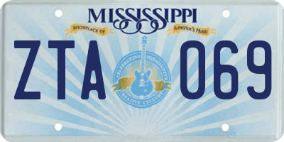 MS license plate ZTA069