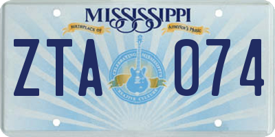 MS license plate ZTA074