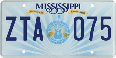 MS license plate ZTA075