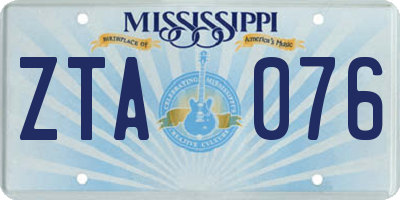 MS license plate ZTA076