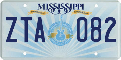 MS license plate ZTA082