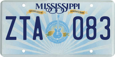 MS license plate ZTA083