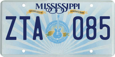 MS license plate ZTA085
