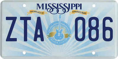 MS license plate ZTA086