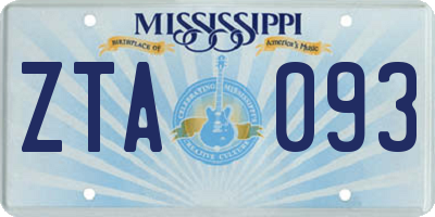 MS license plate ZTA093
