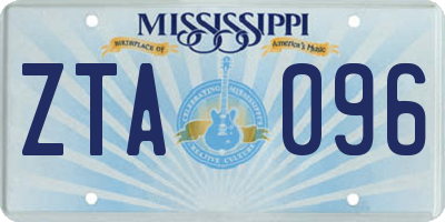 MS license plate ZTA096