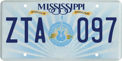 MS license plate ZTA097