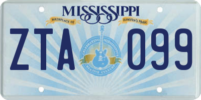 MS license plate ZTA099