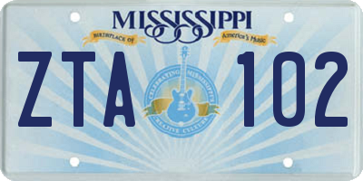 MS license plate ZTA102