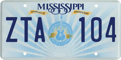 MS license plate ZTA104