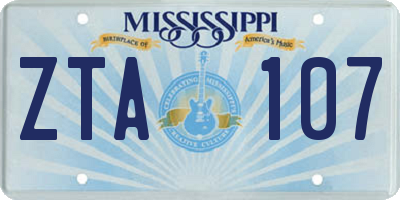 MS license plate ZTA107