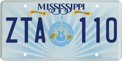 MS license plate ZTA110