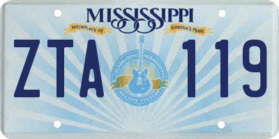 MS license plate ZTA119