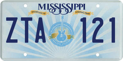 MS license plate ZTA121
