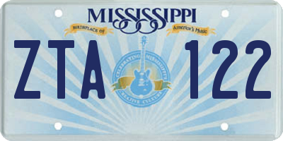 MS license plate ZTA122