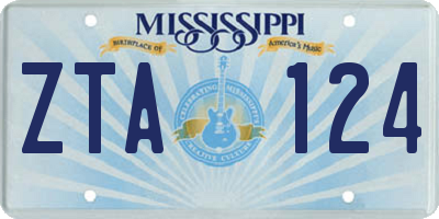 MS license plate ZTA124