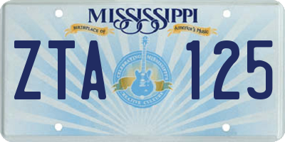 MS license plate ZTA125