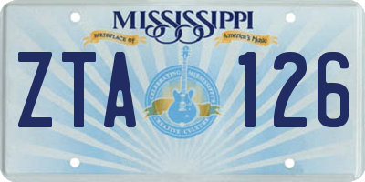 MS license plate ZTA126