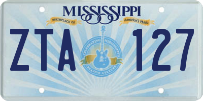 MS license plate ZTA127