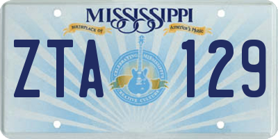 MS license plate ZTA129