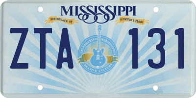 MS license plate ZTA131