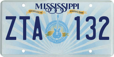 MS license plate ZTA132