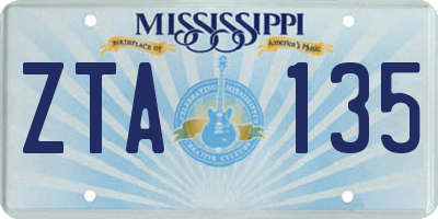MS license plate ZTA135