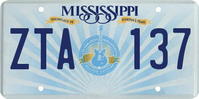 MS license plate ZTA137