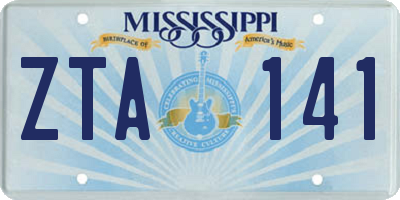 MS license plate ZTA141