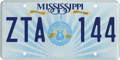 MS license plate ZTA144