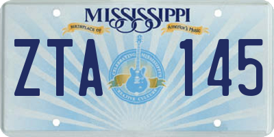 MS license plate ZTA145