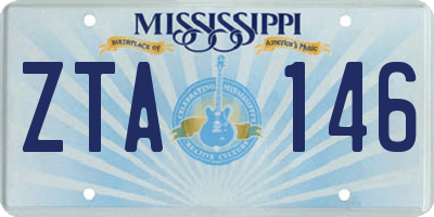 MS license plate ZTA146
