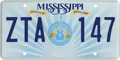 MS license plate ZTA147