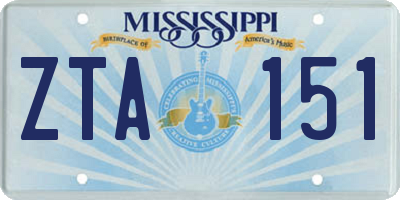 MS license plate ZTA151