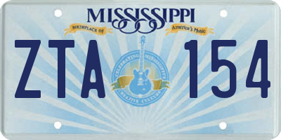 MS license plate ZTA154