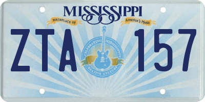 MS license plate ZTA157