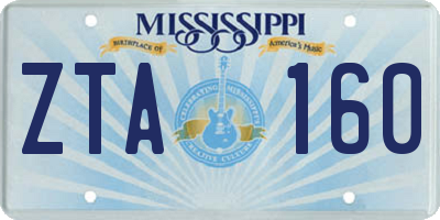 MS license plate ZTA160