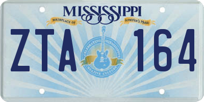 MS license plate ZTA164
