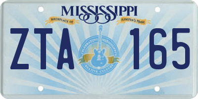 MS license plate ZTA165