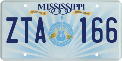 MS license plate ZTA166
