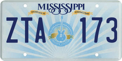 MS license plate ZTA173