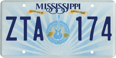 MS license plate ZTA174