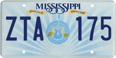 MS license plate ZTA175