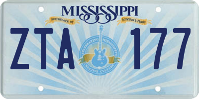 MS license plate ZTA177